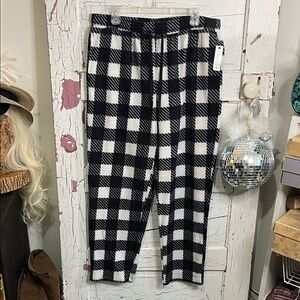 NWT George Black & White Checkered UNISEX Sleep Pants L (36-38)